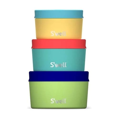 S'well Stainless Steel Food Canister Set Of Three, 10oz, 16oz, and 24oz, Tropical Smoothie, Single Walled Durable Construction, BPA Free, Dishwasher Safe