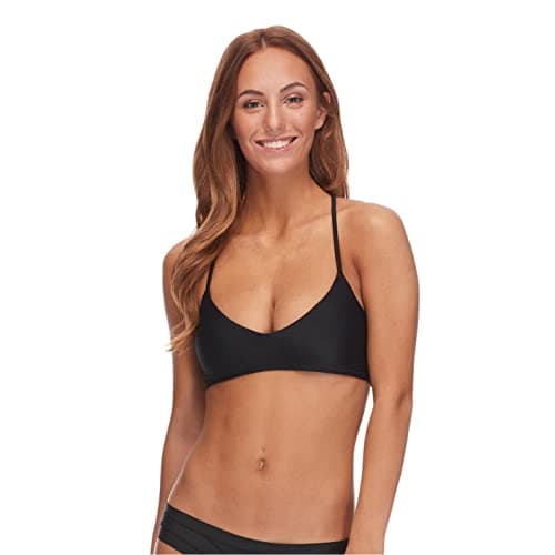 Body Glove Women's Standard Smoothies Alani Solid Strappy Back Bikini Top, Black, X-Small