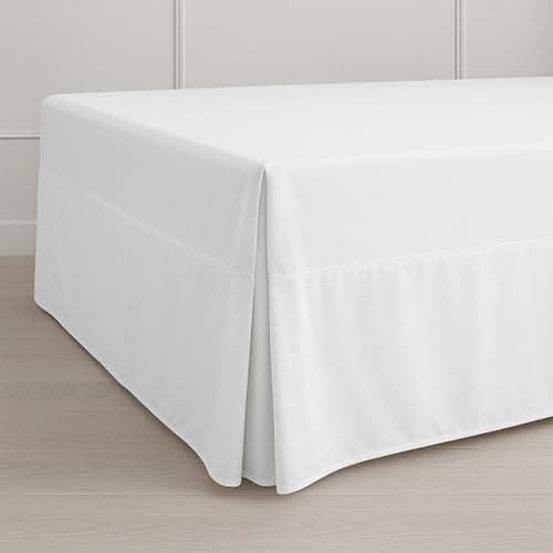 ARlinen King Bed Skirt – Tailored/Pleated Design, 10" Drop with Split Corners, Wrinkle-Free Microfiber, Easy Fit for Box Spring or Bed Frame, Full,White