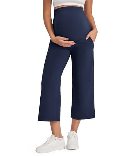 G4Free Maternity Pants Pregnancy Clothes for Daily Wear,Royal Blue,L,Tall