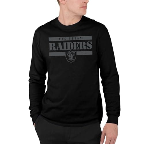 Las Vegas Raiders Stencil Block - NFL Adult Long Sleeve Fan T-Shirt