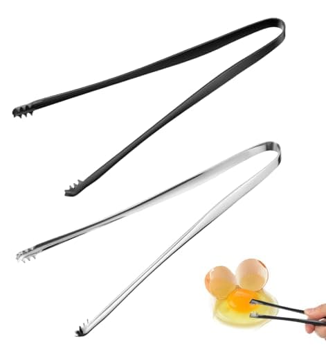 2Pcs Egg Tool, Stainless Steel Chalaza Removal Tool Toothed Kitchen Tong