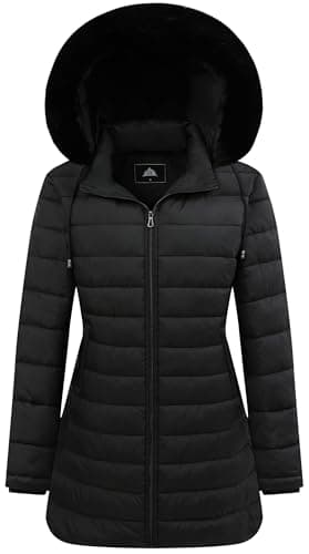 GOLDLADIES Women's Waterproof Long Hooded Down Jacket