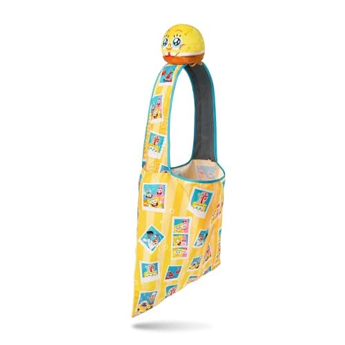 TeeTurtle SpongeBob SquarePants Plushie Tote Bag - Amazon Exclusive Bikini Bottom Buddies - Officially Licensed Cute Kawaii Novelty Foldable Shoulder Bag