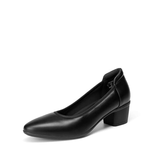 DREAM PAIRS Women's Low Chunky Block Heel Dress Shoes Closed Round Toe Comfortable Heels Work Wedding Office Pumps Shoes,Size 8,Black,DWUMPU2550