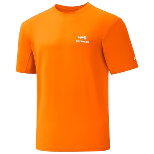 BASSDASH Men’s UPF 50+ Sun Protection Fishing Shirt Short Sleeve UV T-Shirt