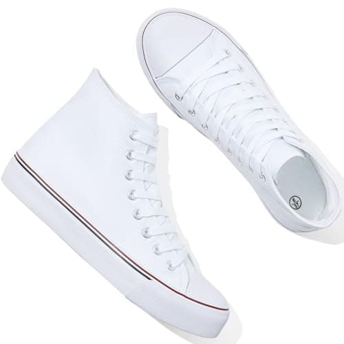yageyan Womens High Top Canvas Sneakers Lace up Fashion Shoes for Women Casual Classic（white06）
