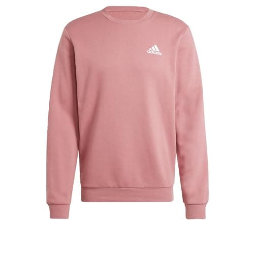 adidas Men's Essentials Fleece Sweatshirt, Preloved Crimson, Medium