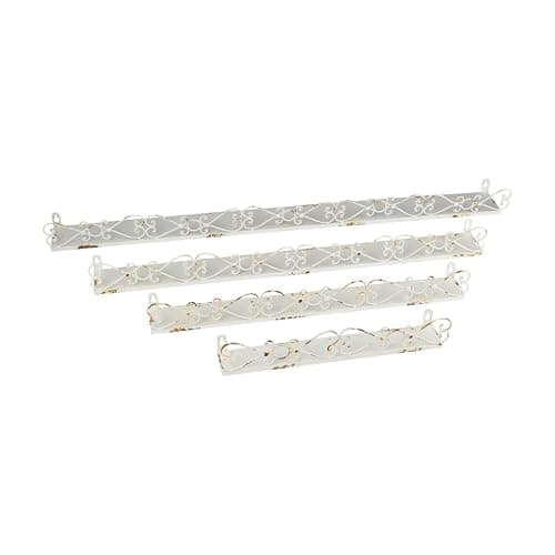 Creative Co-Op Decorative Cream Iron Ledges (Set of 4 Sizes)