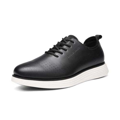Bruno Marc Men's MaxFlex Fashion Dress Sneakers Oxfords Classic Casual Shoes,Size 8.5,Black/White,SBOX2318M