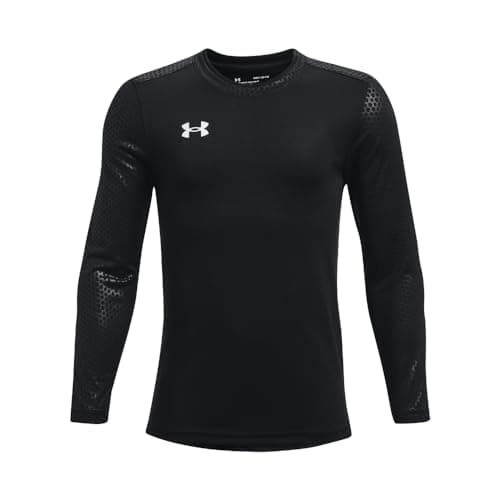 Under Armour Boys Wall Goalkeeper Jersey, Black (001)/White, Small