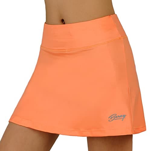 beroy Women Sports Skirts,Athlectic Skorts with Pockets,High Waisted Golf Skirt, Running Skorts(XXXL Orange)