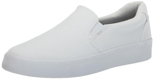 Keds Women's Pursuit Slip ON Sneaker, White Canvas, 5 Wide