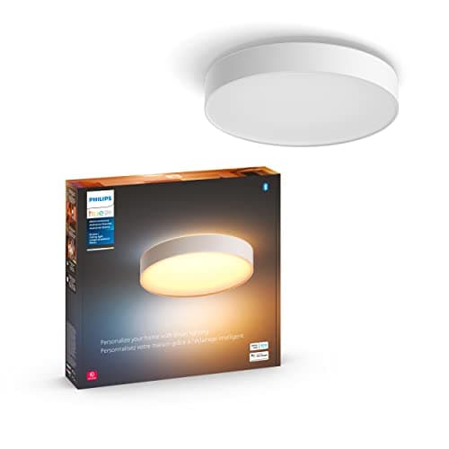 Philips Hue Enrave Large Ceiling Lamp, White - White Ambiance Warm-to-Cool White Smart LED Light - 1 Pack - Control with Hue App - Compatible with Alexa, Google Assistant, and Apple HomeKit