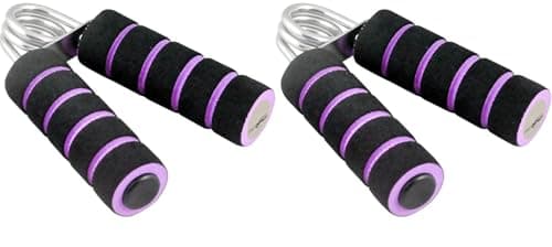 Pro Impact Hand Grip Wrist Strengthener/Grip Strength Trainer for Home Workout/Finger Exercise/Forearm Stretcher/Stress Relief- Adjustable Resistance, Heavy Duty, Non-Slip (2 Pieces) (Purple)