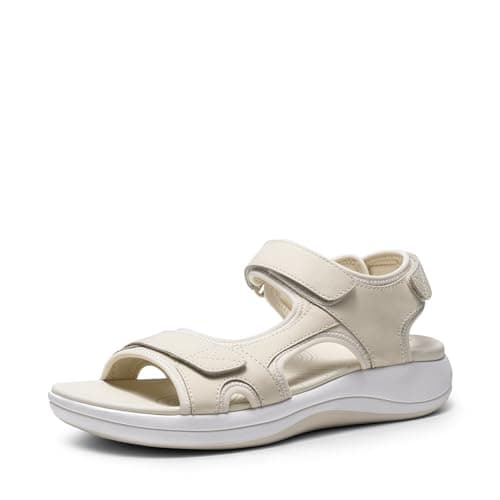 DREAM PAIRS Women's Sandals Open Toe Lightweight Summer Shoes Walking Casual Outdoor,Size 11,Beige,DWUMST2503