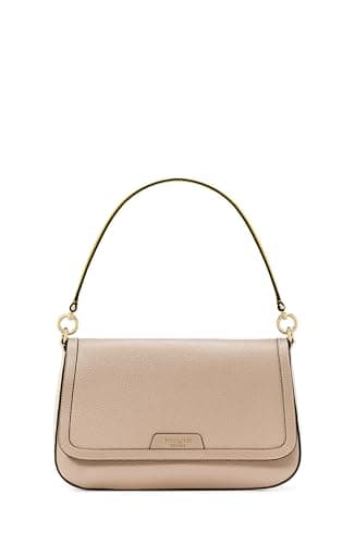 kate spade new york Hudson Colorblocked Pebbled Leather Flap Shoulder Bag, Timeless Taupe Multi