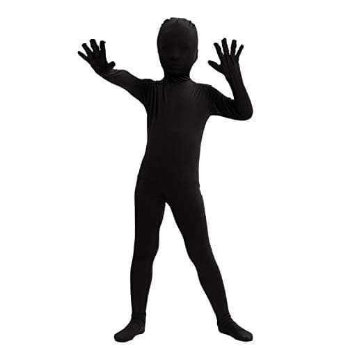 Spooktacular Creations Boy Black Shadow Costume, Halloween Bodysuit Skin Costume for Kids Halloween Dress Up (Medium(8-10 yrs))