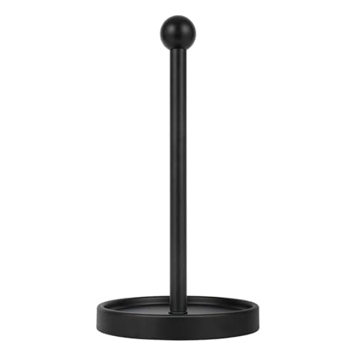 Ivilon Countertop Paper Towel Holder - Modern Sleek Ball Minimalist Design - Fits All Paper Towel Roll Sizes - Color Black