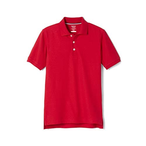 French Toast Unisex Kids Short Sleeve Pique (Standard & Husky) Polo Shirt, Red, L