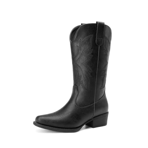 DREAM PAIRS Cowboy Cowgirl Boots for Women,Black,11