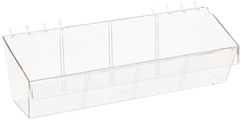 Azar Displays 556114 13" W Acrylic Bin for Pegboard/Slatwall (4 Pack)