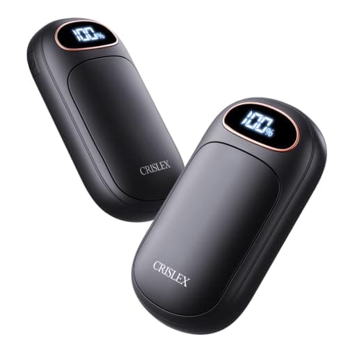 CRISLEX Electric Hand Warmers Rechargeable 2 Pack, 4 Levels Fast Heat, Reusable Hand Warmers with LED Display, Portable Magnetic Pocket Heater, Gifts for Christmas, Men, Women, Raynauds, Hunting, Golf