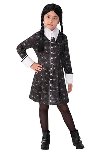 Rubies Girl's The Addams Family Classic Wednesday Addams Costume Dress, Medium