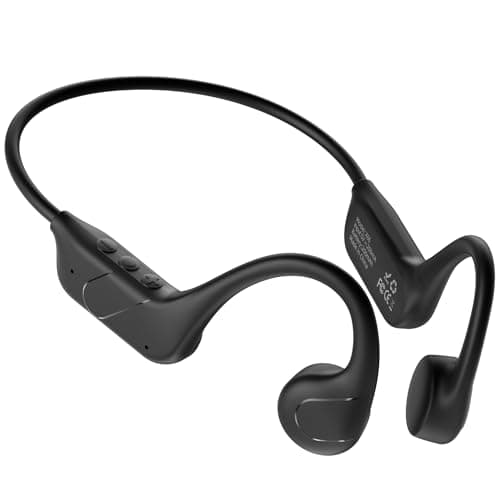 Bone Conduction Headphones Bluetooth 6.0 Open Ear Headphones with Mic, 12H Playtime Wireless Sports Headphones for Running, Cycling, Walking, Gym & Workout, IP54 Waterproof Lightweight Secure Fit