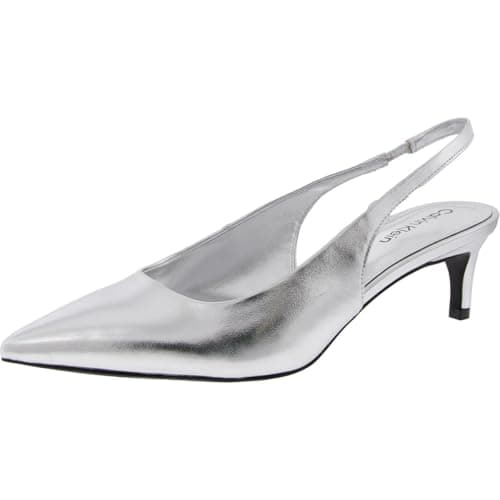 Calvin Klein Women's Dainty Pumps, Silver 040, 6