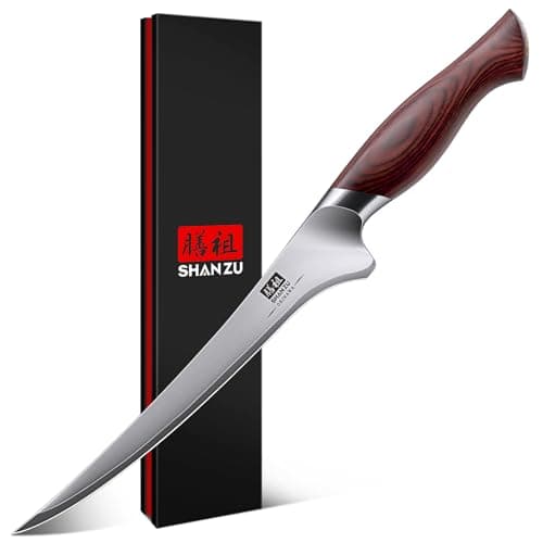 SHAN ZU Fillet Knife 7 In, Razor Sharp Boning Knife for Meat