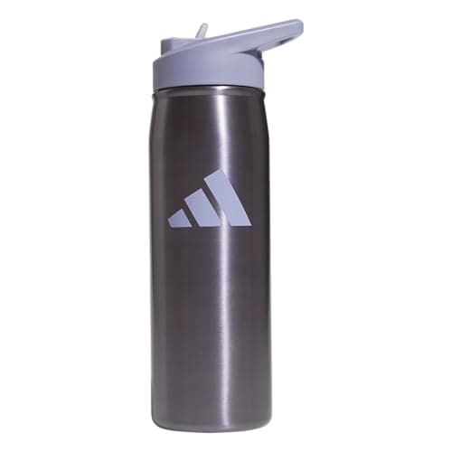adidas Stainless Steel Metal Water Bottle 20 oz (600 mL) Straw Lid