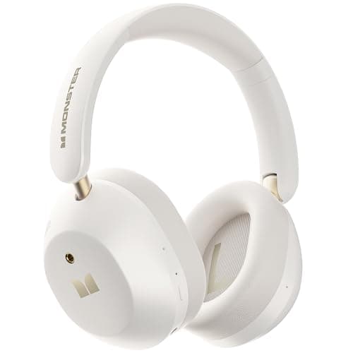 Monster Persona 6th ANC Active Noise Cancelling Headphones, Wireless Bluetooth Headphones Over Ear with HiFi Stereo Audio, 60H Playtime, Bluetooth 6.0, 3 EQ Modes for Travel Work, White