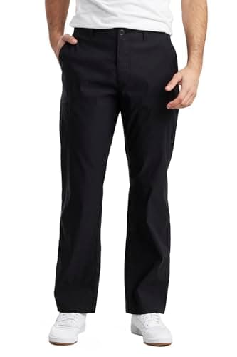 UNIONBAY mens Rainier Lightweight Comfort Travel Tech Chino Hiking Pants, Black, 40W x 30L US