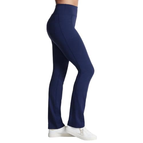 Skechers Women's Go Walk High Waisted Pant Joy – 4-Way Stretch, Moisture-Wicking, Layered Waistband, Navy, X-Small