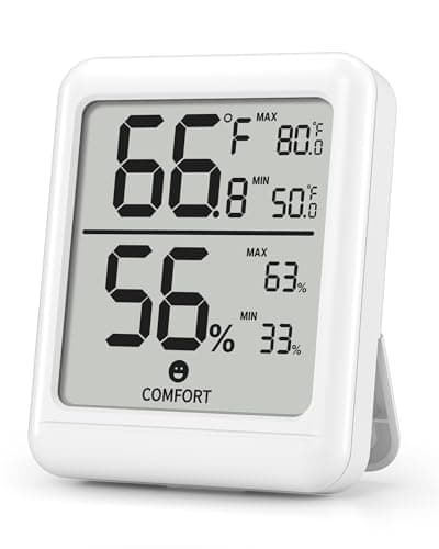 BN-LINK Digital Hygrometer Indoor Room Thermometer, Accurate Temperature and Humidity Meter with Large LCD Monitor for Home, Bedroom, Terrarium, Incubator, Greenhouse, 1 Pack