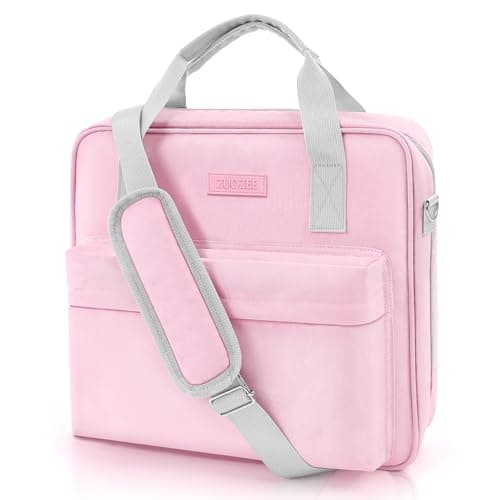 Zuozee Zipper Binder 3 Ring with Shoulder Strap and Handle, Pink 2 Inch 3 Ring Binder with Zipper, Extra Pockets Holds 500 Sheets, Waterproof Trapper Keeper for Middle School & Work Organizer