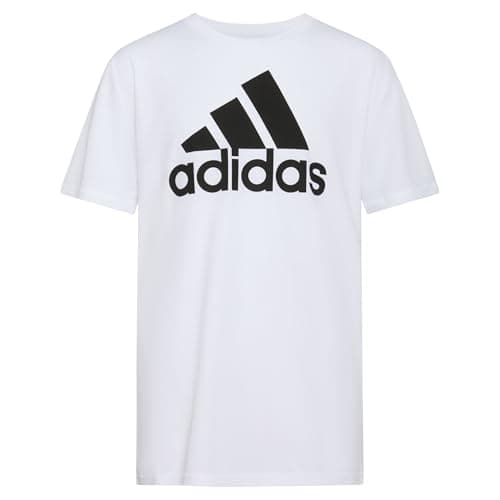 adidas boys Short Sleeve Aeroready Performance Logo Tee T-shirt T Shirt, White, Small US