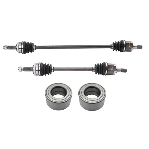 TRQ Front CV Axle Assemblies Front Wheel Bearings 4 Piece Compatible with 2012-2017 Hyundai Veloster 2010-2011 Kia Soul