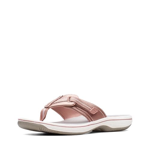 Clarks Women's Brinkley Jazz Cloudsteppers Flip-Flops, Rose Gold, 8