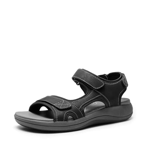 DREAM PAIRS Women's Sandals Open Toe Lightweight Summer Shoes Walking Casual Outdoor,Size 8,Black,DWUMST2503