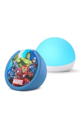 Amazon Echo Pop Kids (newest model) - Marvel's Avengers, with Echo Glow, Smart speaker and night light for kids, Designed for Alexa+