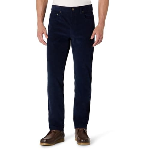 Amazon Essentials Men's Slim-Fit 5 Pocket Stretch Fine Wale Corduroy Pant, Navy, 40W x 32L