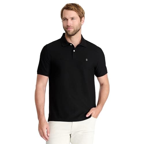 IZOD Men's Advantage Performance Short-Sleeve Polo Shirt, Black, XX-Large