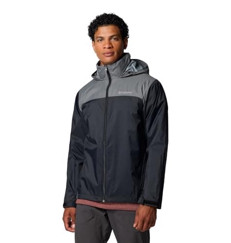 Columbia Men's Glennaker Lake II Rain Jacket, Black/City Grey, 1X