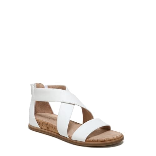 Naturalizer SOUL Women's Cindi Flat Sandal White Smooth 11 M