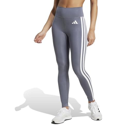 adidas Women's Optime Essentials 3-Stripes 7/8 Training Leggings, Onix/White, Small