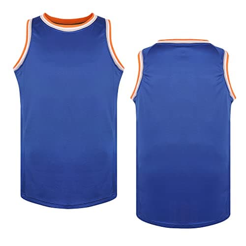 Blank Basketball Jersey Men's Mesh Athletic Sports Shirts Black Yellow White S-3XL (Blue, Small)