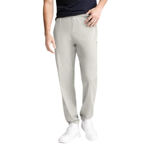 Champion Men's Everyday Fitted Ankle, 31.5" Inseam, Cotton Knit Pants Left Hip "C" Logo, Cotton Warm-Up Pants