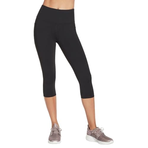 Skechers womens Go Walk High Waisted Capri Leggings, Bold Black, Large US